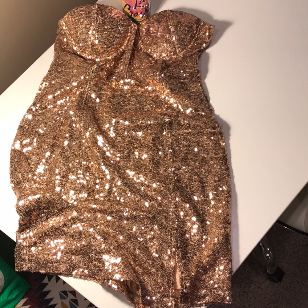 MURA COPPER SEQUINS LARGE DRESS NEW